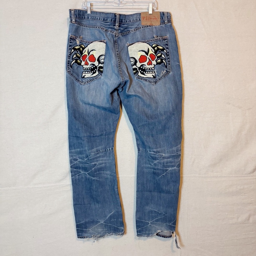 ED HARDY DENIM JEANS JERRY SPIDERSKULL size 40 x 34